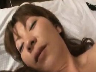 Horny Asian wife gets will not hear of hairy beaver fingered and fucked